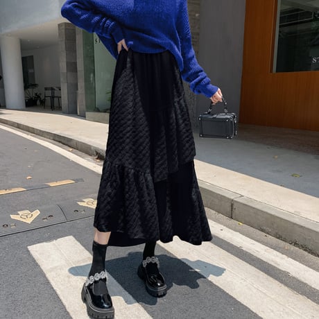24cmShop アシメプリーツフレアスカート cq003