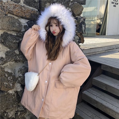 Kawaii Thickened  Warm Cotton Long Jacket  wt030