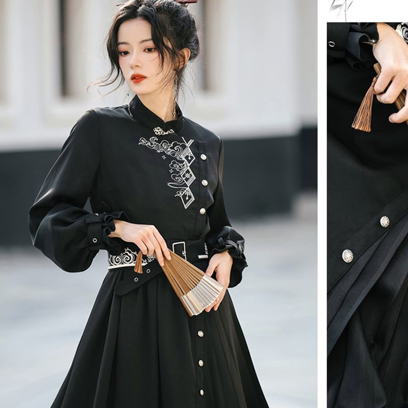 フラワータッセルアシメチャイナテイストワンピース opf154 | 可愛い服