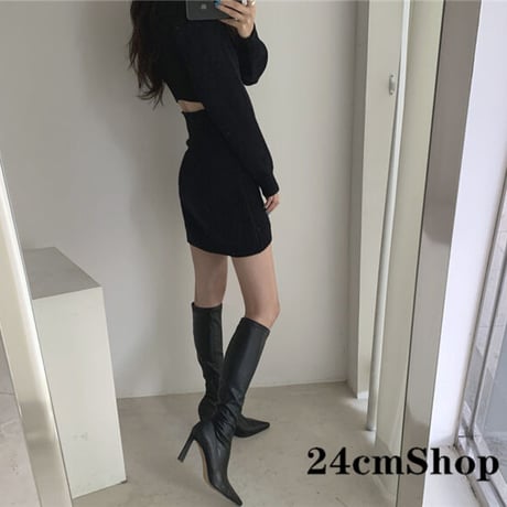 24cmShopシンプルニットワンピース  1070