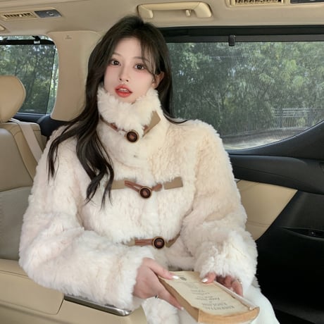 Kawaii Lamb Cashmere  Warm Cotton Short Jacket  wt035