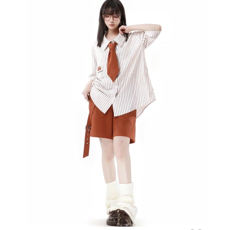 24cmShopファッション  シャツ+ショートパンツ  2つのセットsus56