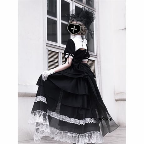 ゴシックシスター風フリルドレス opf036