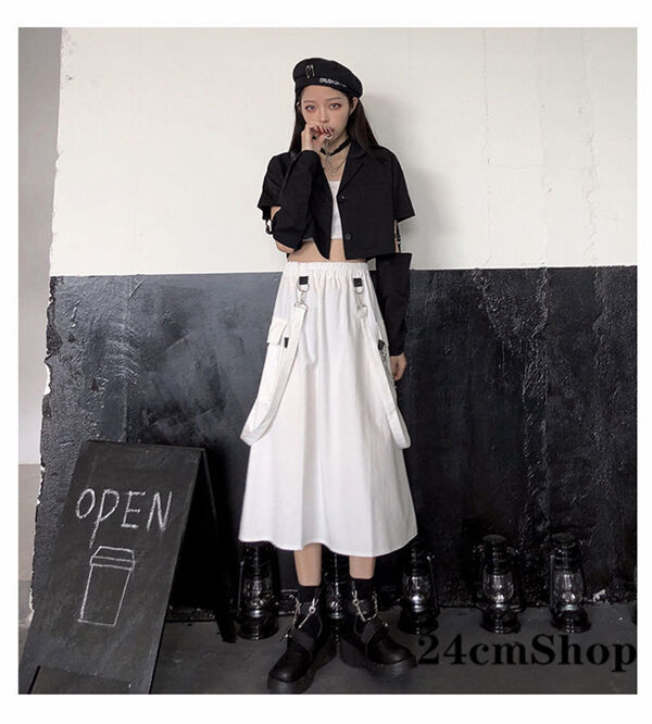 YOKANG 【ヨーカン】ロングスカート　ラッフル　ベルト付き　ヴィンテージ Y's BORN PRODUCT] COTTON TWILL FLARE SKIRT WITH GUSSET(XS