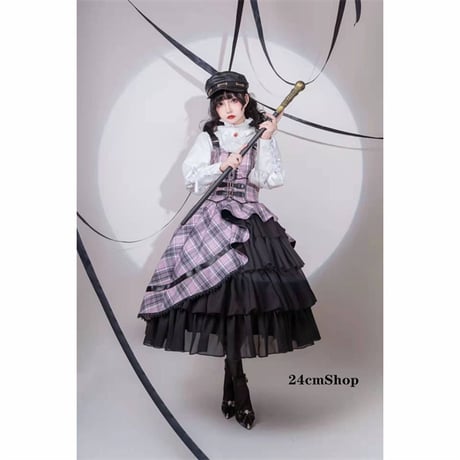 アシンメトリーフリルドレスセット opf139
