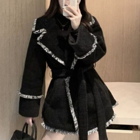 Coat バイカラーレディースジャケット 643