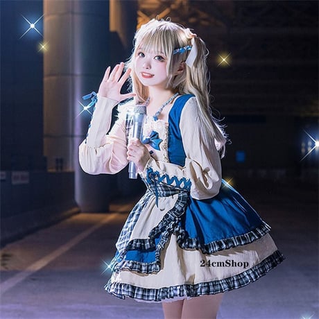 アシンメトリーチェック柄アイドルワンピース opf111