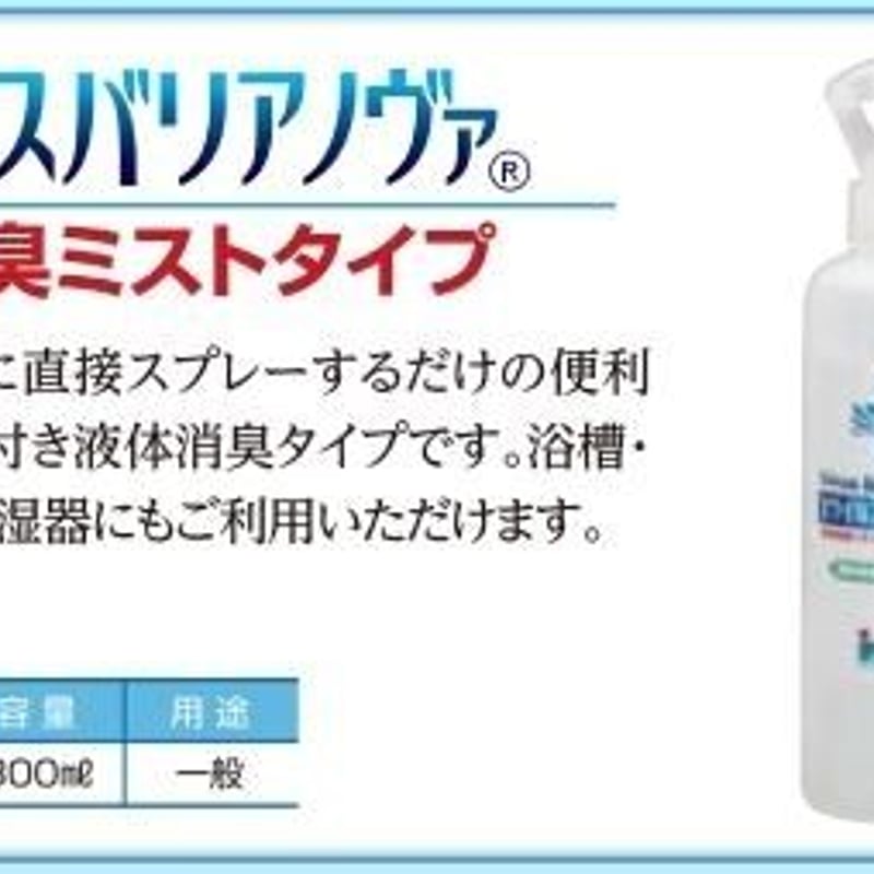 無機系除菌抗菌脱臭剤「ウイルスバリアノヴァ」液体ミストタイプ
