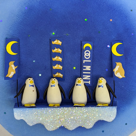 砂絵 ペンギン 絵画 アート作品 砂絵 ペンギン 絵画 アート作品 領域とアート 希望への道標