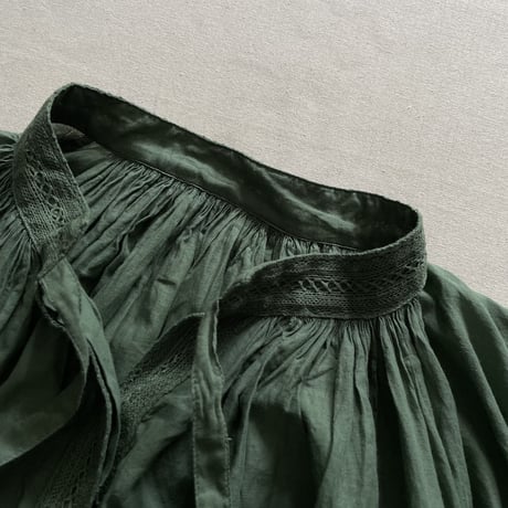 100'S KHADI NECK GATHERED DRESS INMDS23033 / maison de soil