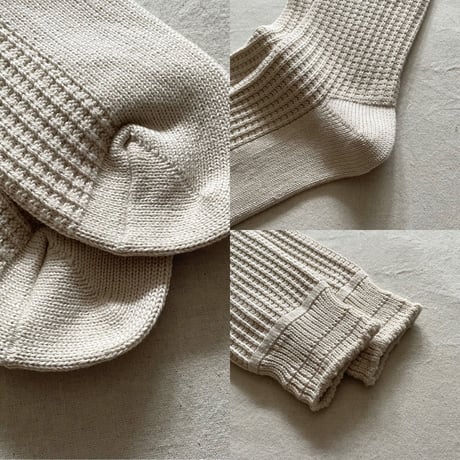 COTTON WAFFLE CREW SOCKS R1110 / ROTOTO