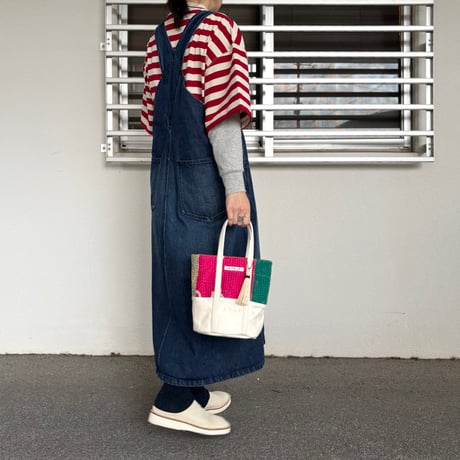 インドラリーキルト&フランスシーツ NEWラウンドBAG (M) ARTEA-26SP47 / ARTE POVERA アルテポーヴェラ