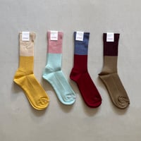 コットンウール 配色ソックス 261-8301 / homspun ホームスパン