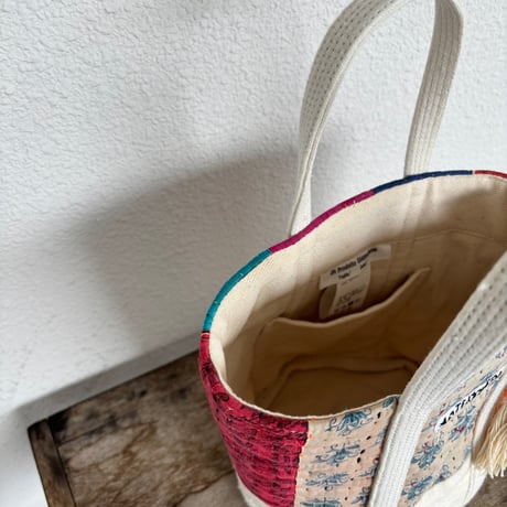 インドラリーキルト&フランスシーツ NEWラウンドBAG (M) ARTEA-26SP47 / ARTE POVERA アルテポーヴェラ