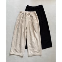 COTTON LINEN BACK SATINE TUCK LOOSE PANTS BP360-01 / Bohemians ボヘミアンズ