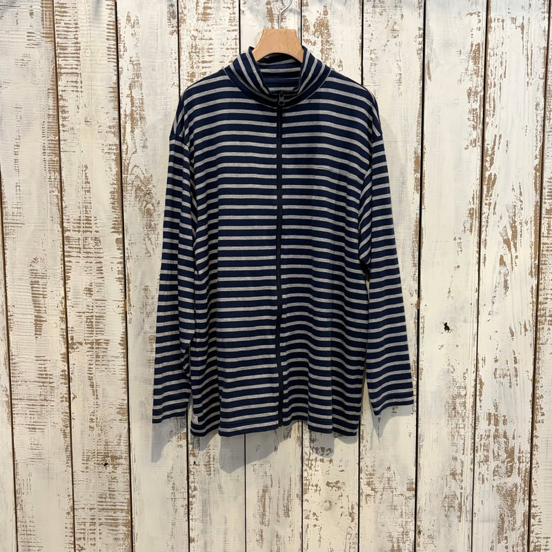 H/W BEATNIK BORDER ZIP UP TURTLENECK (BLUE) PC H/W BEATNIK BORDER ZIP UP TURTLENECK (BLUE) PC