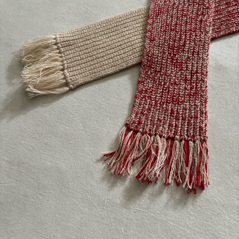 未使用45R インドメリノウールのマフラー 茶色　ヘリンボン 未使用45R インドメリノウールのマフラー 茶色 ヘリンボン