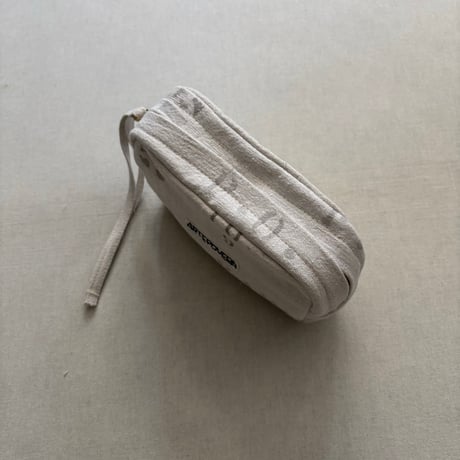 フランスUSED シーツMIX RE- ステンシルポーチ(M)  ARTEPOVERA-26SU66 / ARTE POVERA アルテポーヴェラ