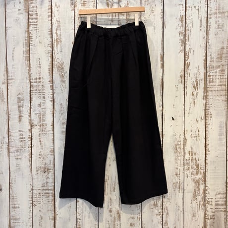 COTTON LINEN BACK SATINE TUCK LOOSE PANTS BP360-01 / Bohemians ボヘミアンズ