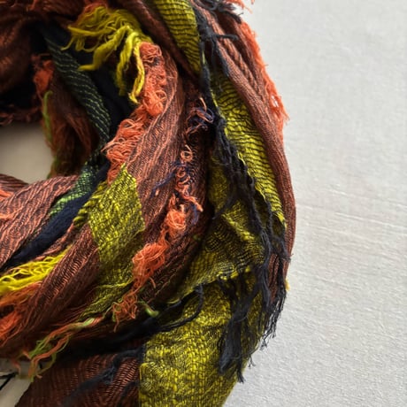 roots shawl BIG CB-OR-BK  / tamaki niime タマキニイメ