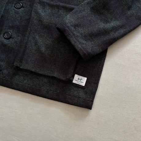 Digs Crew Cardie Jacket (Cotton Tweedy Check) SF-252266 / SASSAFRAS ササフラス