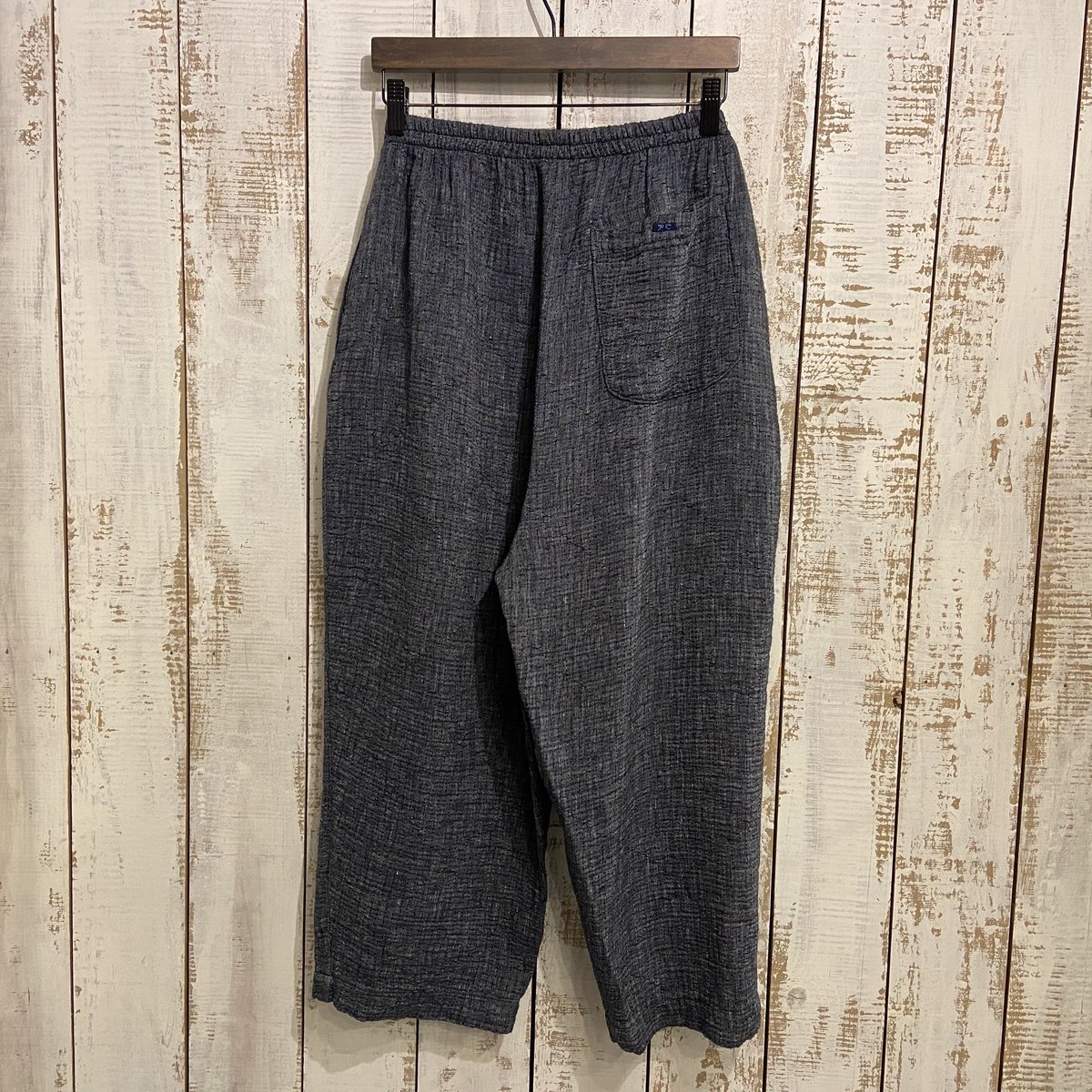 SASHIKO LINEN PREMIUM PEACE PANTS(BLUE) / Porte