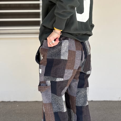 Fall Leaf Gardener Pants 4/5 (Cotton Tweed Patch Check) SF-252289 / SASSAFRAS ササフラス