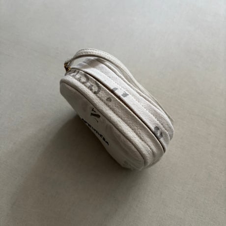 フランスUSED シーツMIX RE- ステンシルポーチ(S)  ARTEPOVERA-26SU65 / ARTE POVERA アルテポーヴェラ