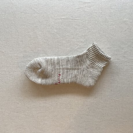 ORGANIC DAILY 3 PACK ANKLE SOCKS (ECRU×GRAY) R1371 / ROTOTO