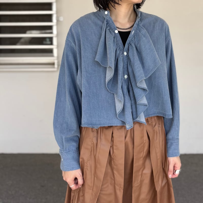 5ozデニムクロップドフリルシャツ 322529 / HAVERSACK