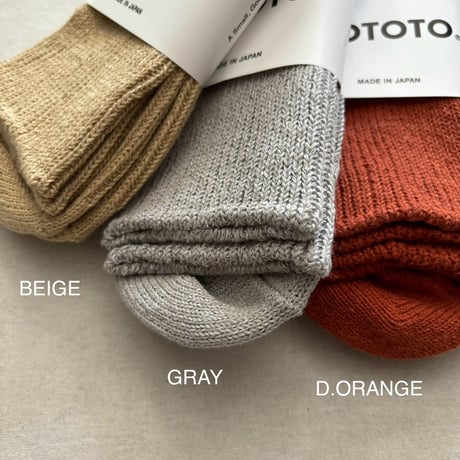 WASHI/RECYCLED COTTON RIB CREW SOCKS size S(23~25cm) R1535 / ROTOTO