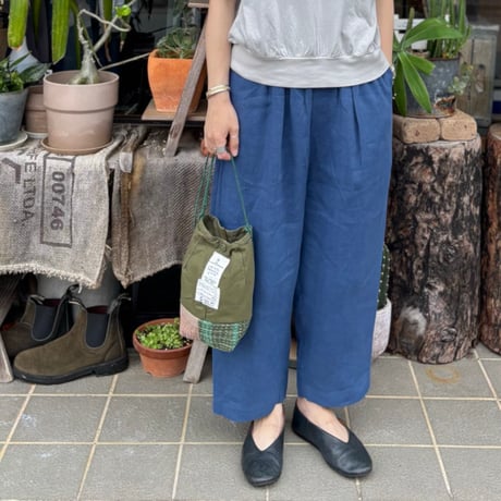 40s FRENCH LINEN DYED CANVAS 2TUCK TAPERED EASY PANTS GNMDS2501FL / maison de soil メゾンドソイル