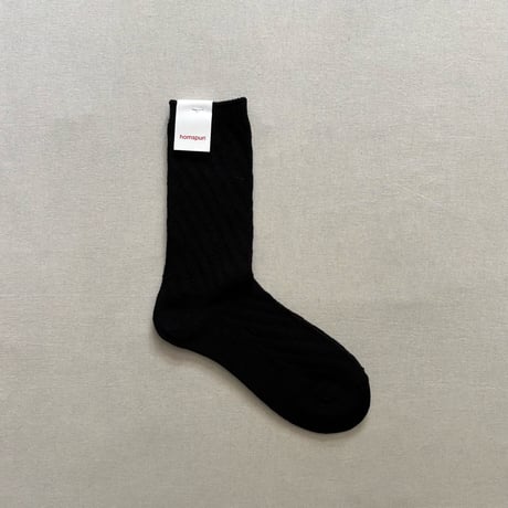 シルケットコットン斜めリブソックス 252-8285 / homspun ホームスパン