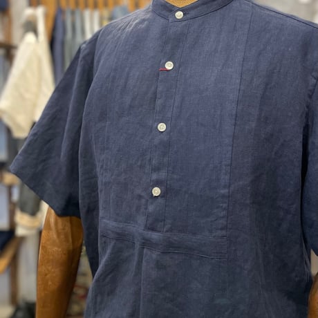 LINEN BAND COLAR BOSOM SS SHIRT LSP-11U-241043 / Le Sans Pareil  ルサンパレイユ