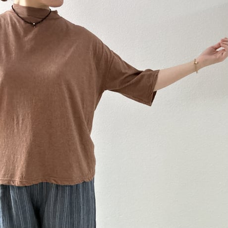 Cotton Silk Soft 天竺 モックネックTシャツ 12105033 / Vlas Blomme ヴラスブラム