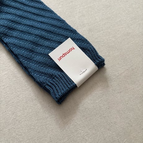 シルケットコットン斜めリブソックス 252-8285 / homspun ホームスパン