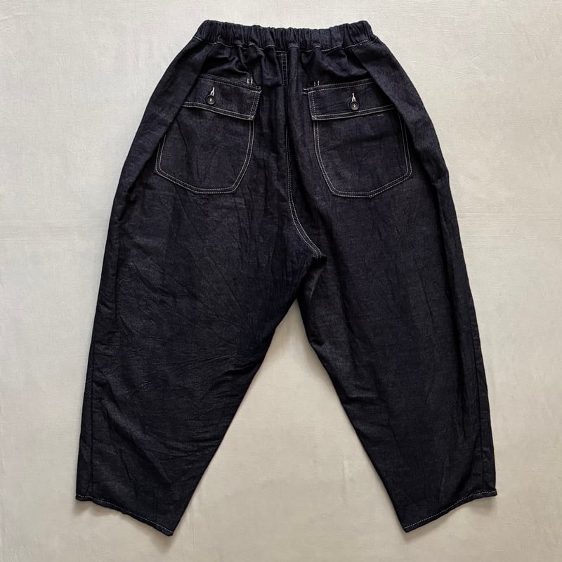 タマキニイメ　USED BLACK denim タルンパンツ　ブラック BLACK denim ハアハアパンツ / tamaki niime タマキニイメ | e