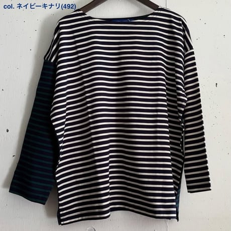 パネルボーダー バイカラープルオーバー 7254C−35 / NATURAL LAUNDRY  ナチュラルランドリー