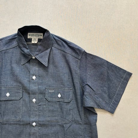 Gardener Shirt1/2 (5oz Chambray) SF-252245 / SASSAFRAS ササフラス