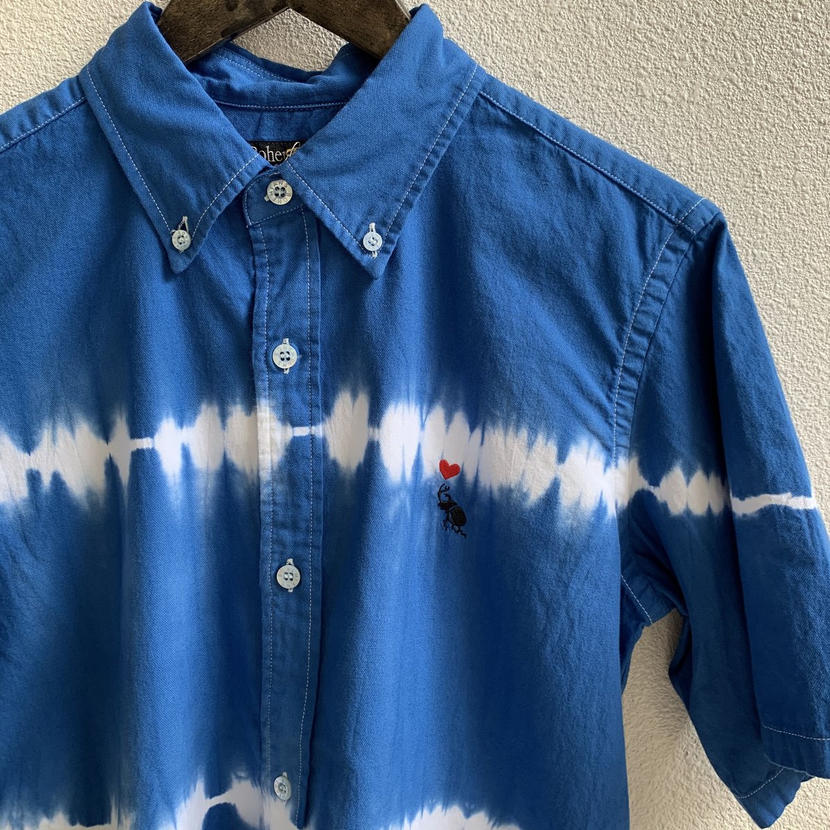 bohemians ダウン　シャツ　ジャケット 半袖シャツ タイダイボタンダウン半袖シャツ(BLUE) / Bohemians | e-shop/E-SHOP