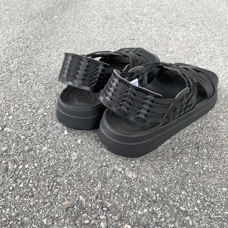 CANYON POLYESTER × VEGAN LEATHER (BLACK×BLACK) MS060020 / MALIBU SANDALS マリブサンダルズ