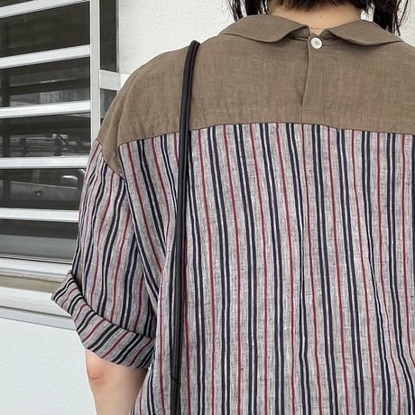 Vintage Stripe 切替え2Way シャツ 13107054 / Vlas Blomme ヴラスブラム