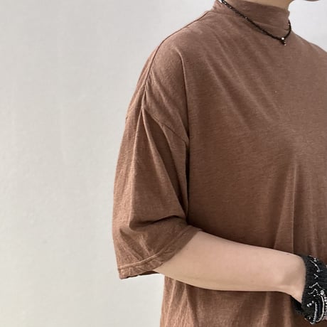 Cotton Silk Soft 天竺 モックネックTシャツ 12105033 / Vlas Blomme ヴラスブラム