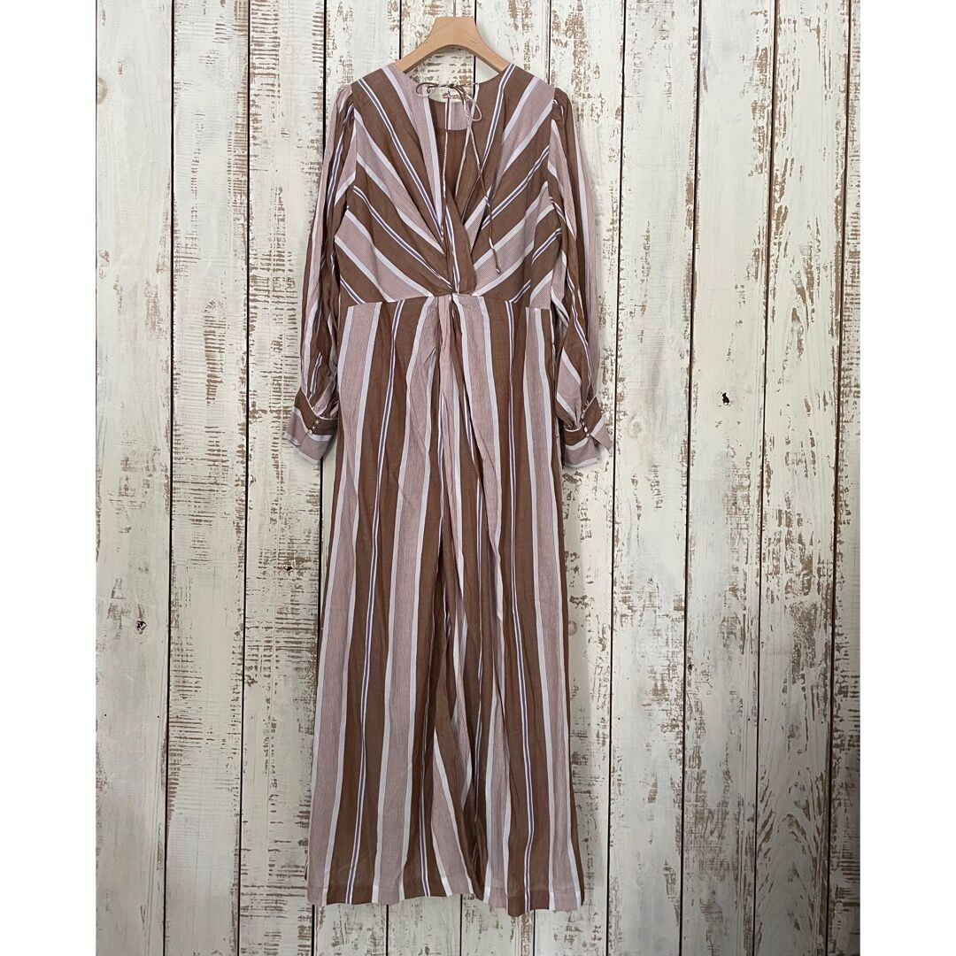 Cotton Voile Stripe Back Twisted Dress 010432GA