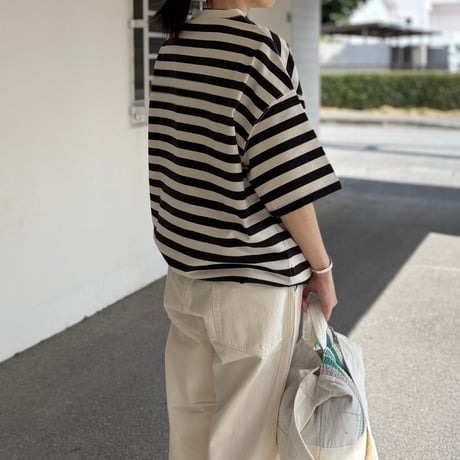 度詰天竺ボーダー 半袖Tシャツ 812624 / HAVERSACK ハバーサック