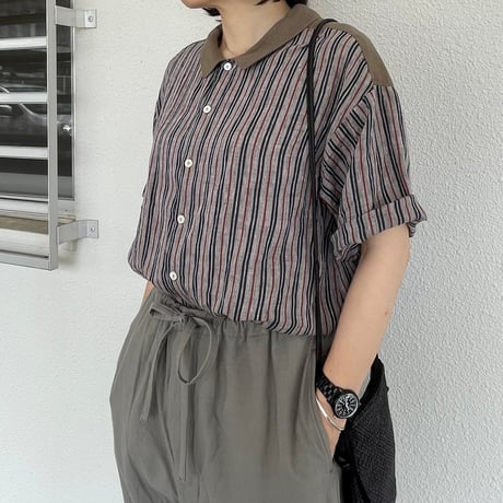 Vintage Stripe 切替え2Way シャツ 13107054 / Vlas Blomme ヴラスブラム