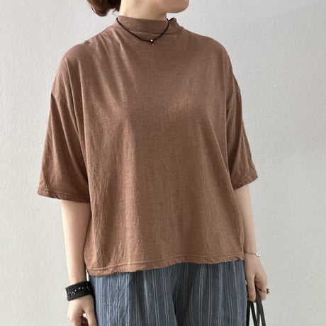 Cotton Silk Soft 天竺 モックネックTシャツ 12105033 / Vlas Blomme ヴラスブラム