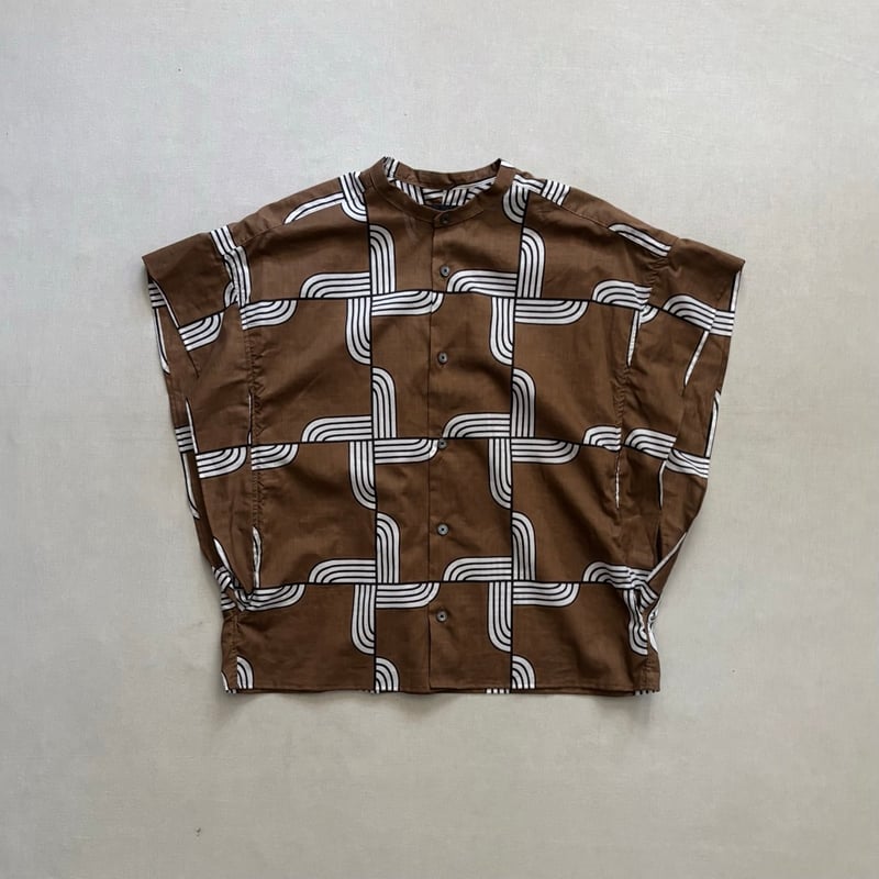 ウッドブロックプリントバンドカラーシャツ 622608 / HAVERSACK