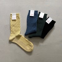 シルケットコットン斜めリブソックス 252-8285 / homspun ホームスパン