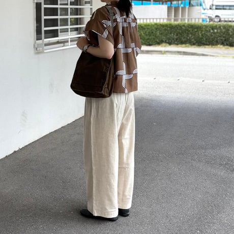ウッドブロックプリントバンドカラーシャツ  622608 / HAVERSACK ハバーサック